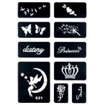 Sabloane de corp pentru tatuaje temporare Henna SHT031, set 10 bucati MJ 1188079
